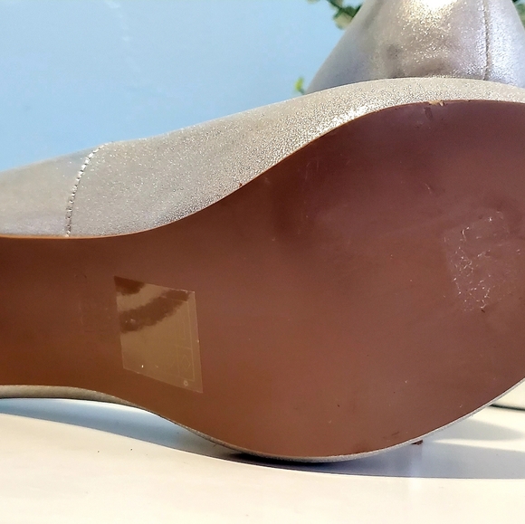 David's Bridal Silver Peep Toe Heels KINGSLEY 10M - Picture 5 of 5